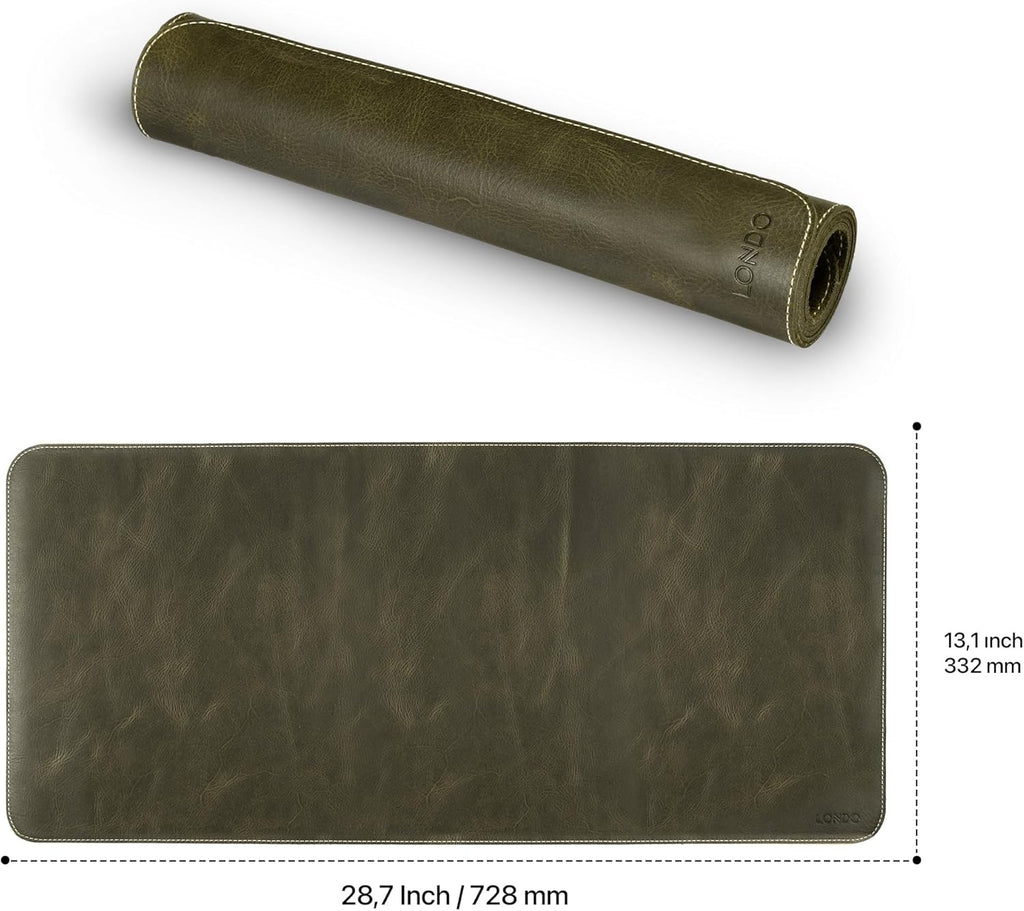 Top Grain Leather Extended Mouse Pad – Large Desk Mat for Office & Gaming, Smooth Writing Surface, Non-Slip Base, Durable & Stylish Workspace Accessory