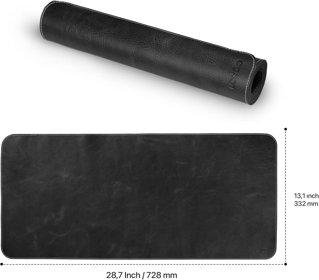 Top Grain Leather Extended Mouse Pad – Large Desk Mat for Office & Gaming, Smooth Writing Surface, Non-Slip Base, Durable & Stylish Workspace Accessory