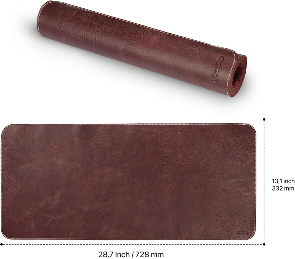 Top Grain Leather Extended Mouse Pad – Large Desk Mat for Office & Gaming, Smooth Writing Surface, Non-Slip Base, Durable & Stylish Workspace Accessory