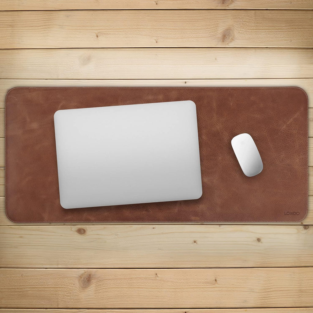 Top Grain Leather Extended Mouse Pad – Large Desk Mat for Office & Gaming, Smooth Writing Surface, Non-Slip Base, Durable & Stylish Workspace Accessory