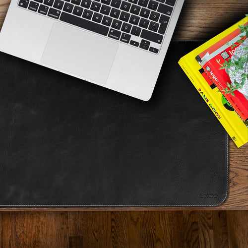 Top Grain Leather Extended Mouse Pad – Large Desk Mat for Office & Gaming, Smooth Writing Surface, Non-Slip Base, Durable & Stylish Workspace Accessory
