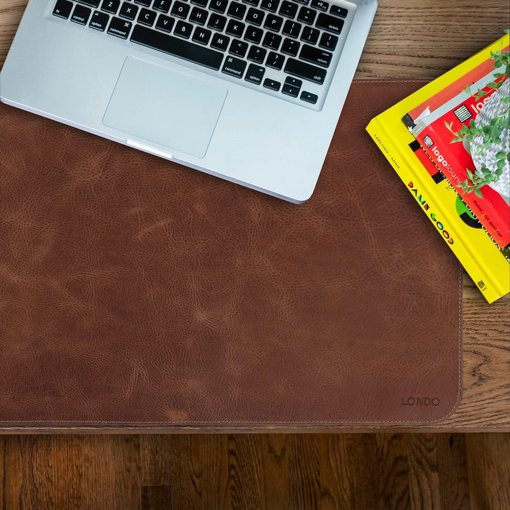 Top Grain Leather Extended Mouse Pad – Large Desk Mat for Office & Gaming, Smooth Writing Surface, Non-Slip Base, Durable & Stylish Workspace Accessory